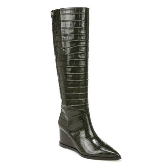 Franco Sarto Green Estella Wedge Boots - Picture 1 of 5